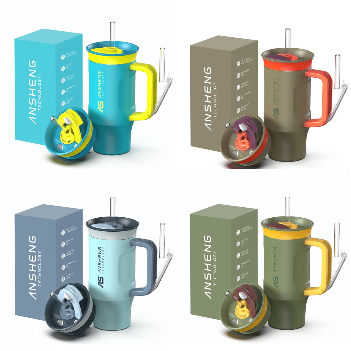 Custom Tumbler 18oz 32oz 40oz Double Wall Stainless Steel Powder Coated Insulated Coffee
