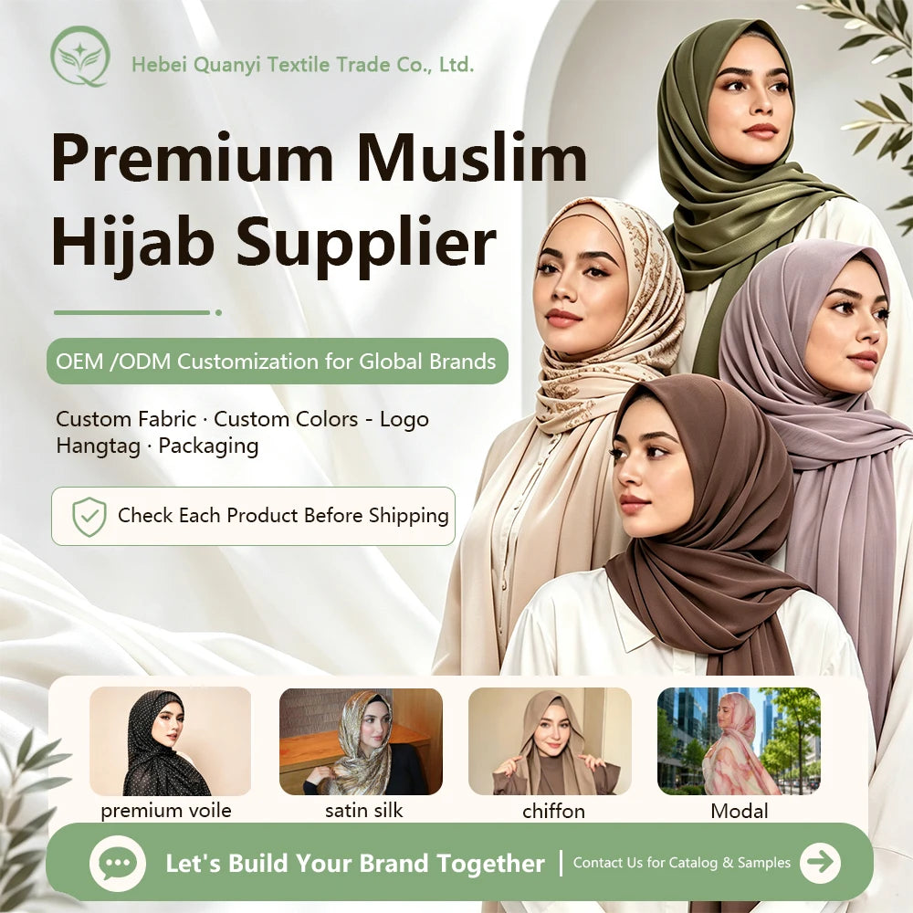 Womens Long Premium Plain Voile Hijab Delicate Lace Made Sheer Fabric Tudung Solid-Color
