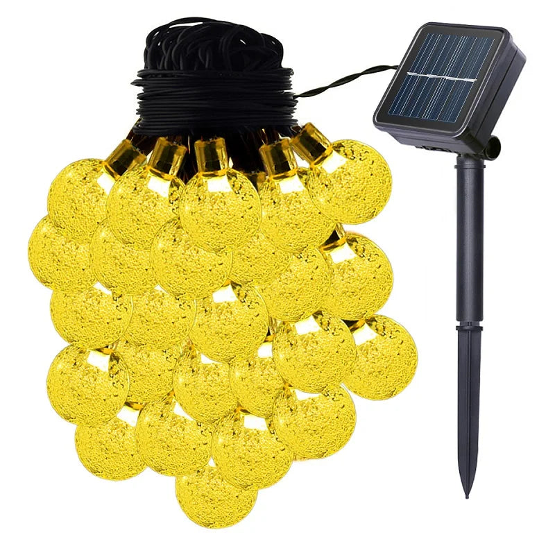 Waterproof Outdoor Garden Solar Crystal Ball Lamp 40 Feet 100 LED 8 Lighting Modes