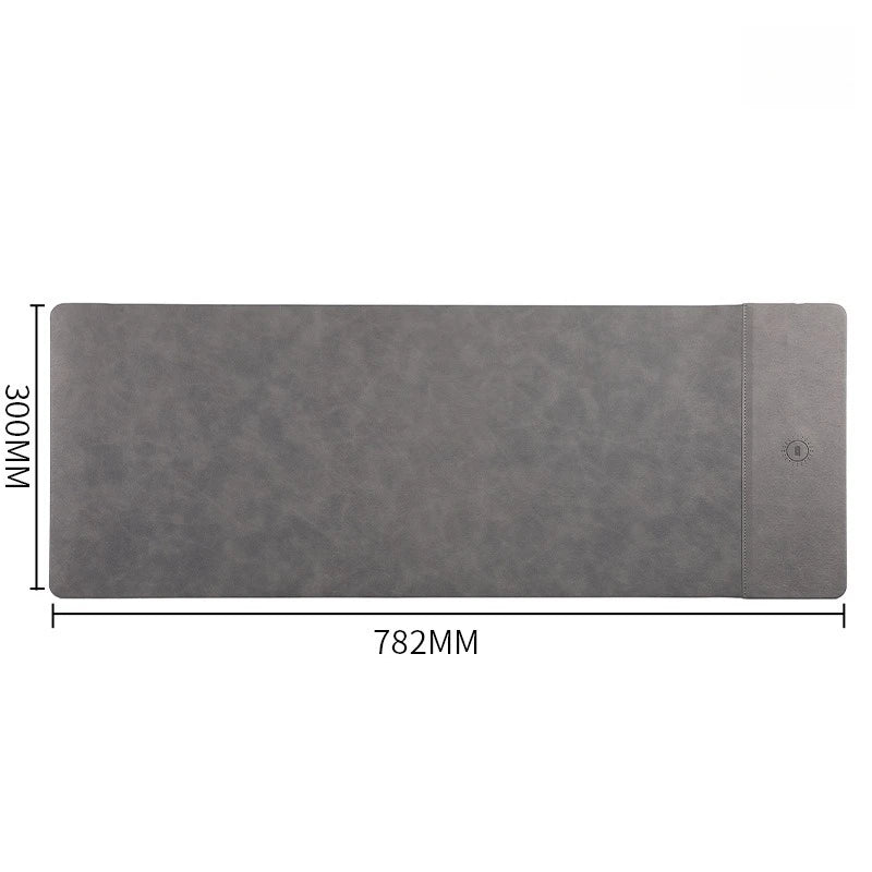 15W Fast Wireless Charging Mouse Pad, Small PU Leather Non-Slip Desk Mat with for Office