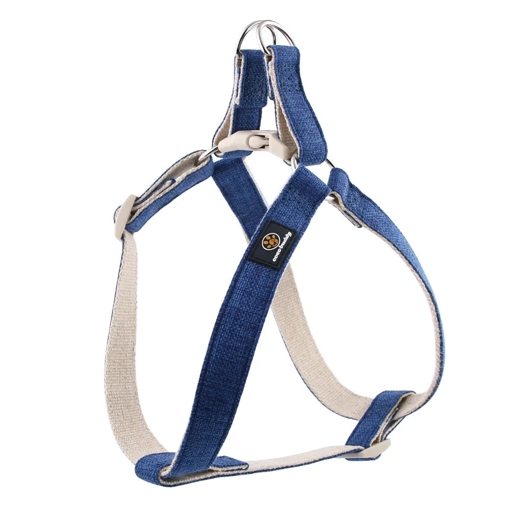Eco-Friendly Cotton Linen Step-In Vest-Style Dog Harness Adjustable No Pull Soft