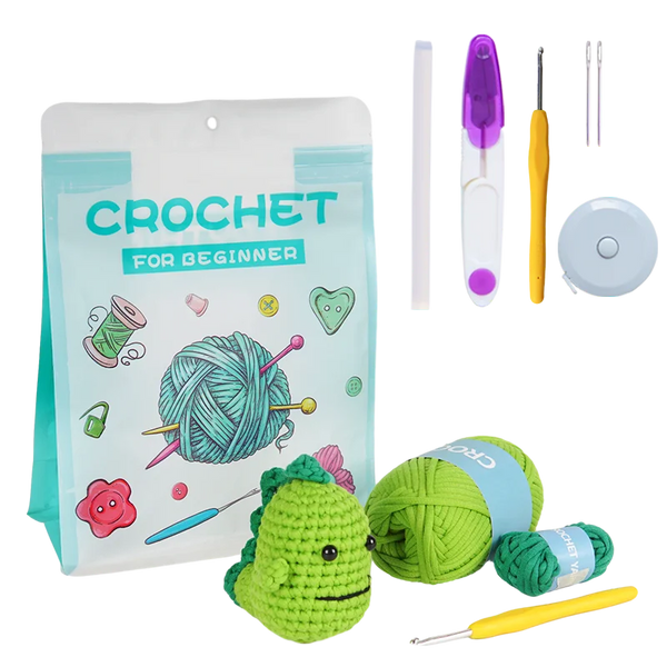 Bohe DIY Dinosaur Starter Crochet Kit for Beginners Hand Woven With Step-By-Step Video