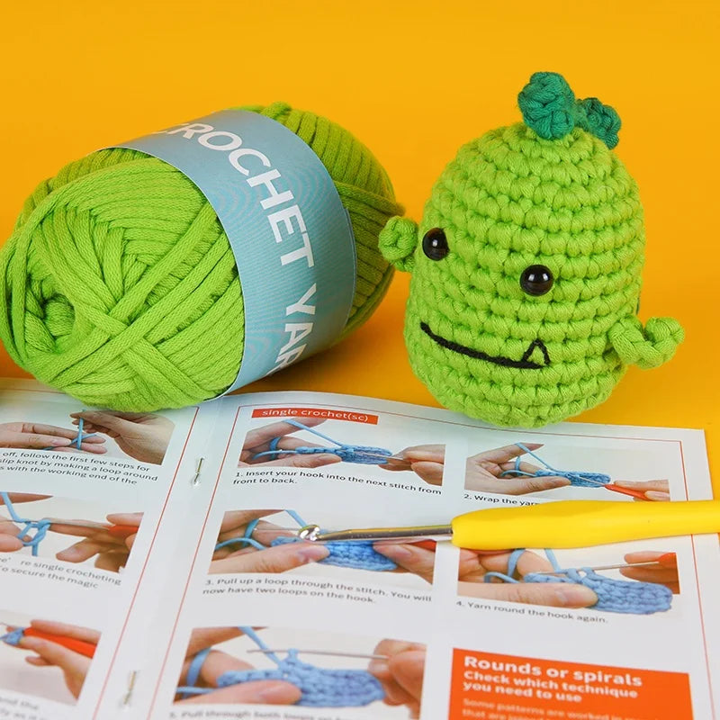 Dinosaur Crochet Kit for Beginners with Step-by-Step Video Guide