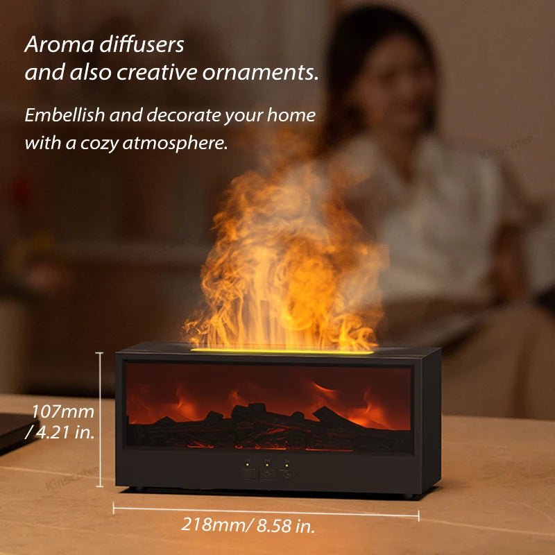 Aroma Essential Oil Fireplace Diffuser Colorful Flame Diffuser Bonfire Fireplace