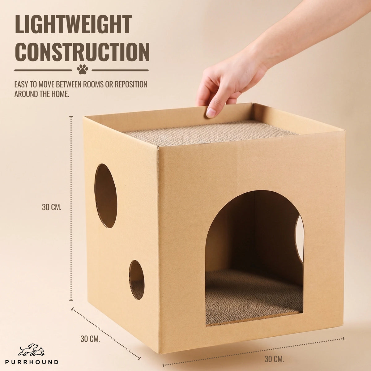 2-in-1 Cardboard Cat Scratcher House