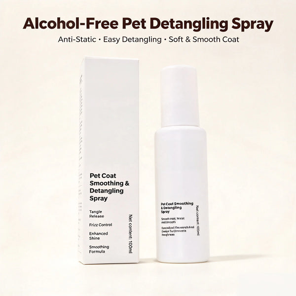 Pet Detangling Spray for Cats and Dogs Anti-Static Leave-In Conditioner for Smooth Fluffy