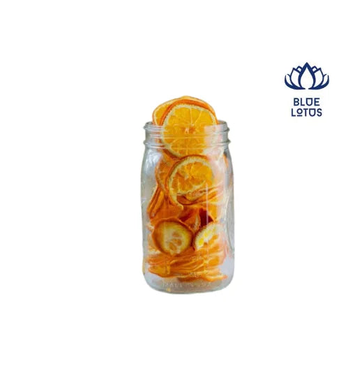 Blue Lotus Dried Orange Slices In Mason Jar Sweet Taste 12 Months Shelf Life