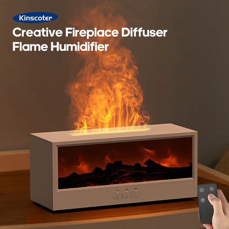 Aroma Essential Oil Fireplace Diffuser Colorful Flame Diffuser Bonfire Fireplace