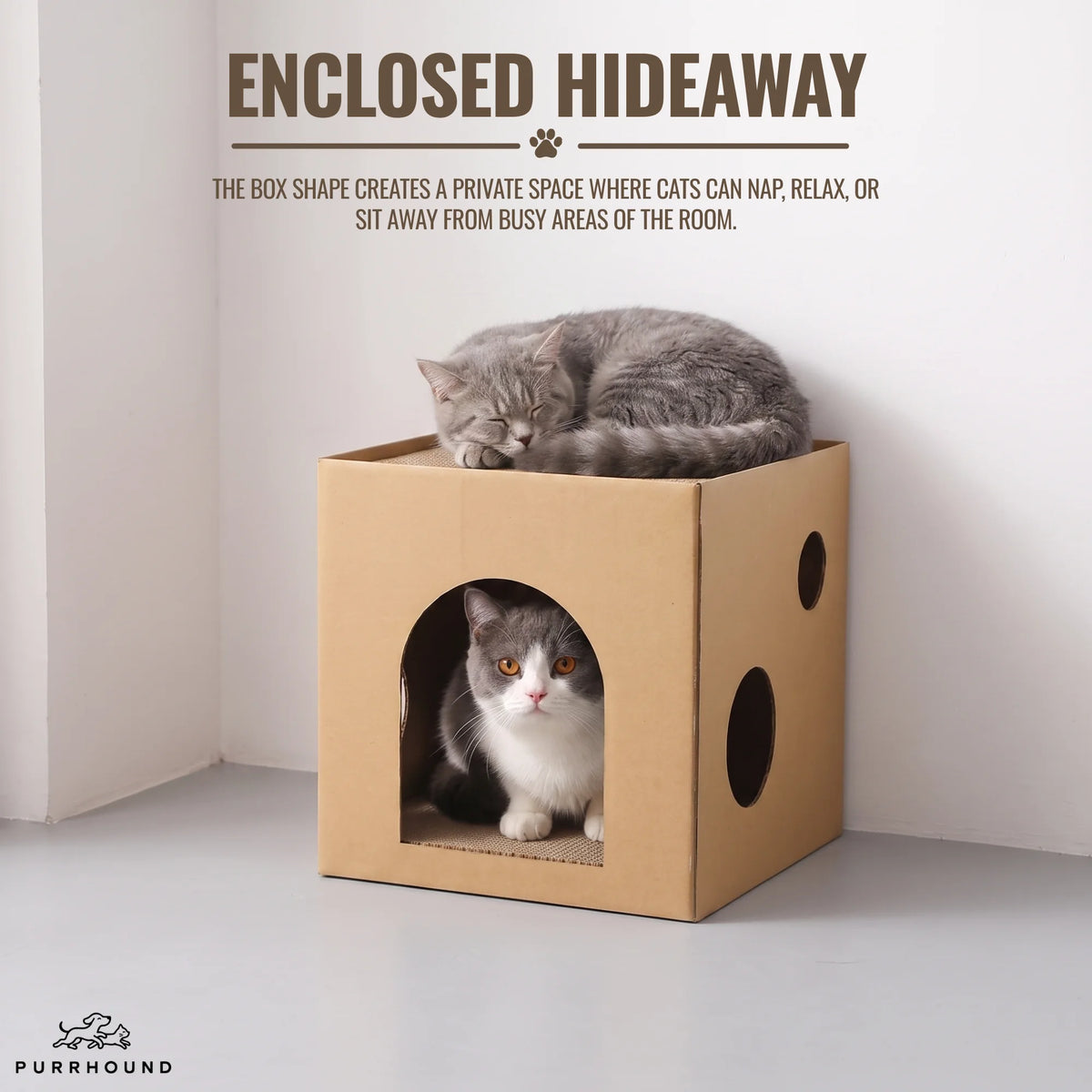 2-in-1 Cardboard Cat Scratcher House