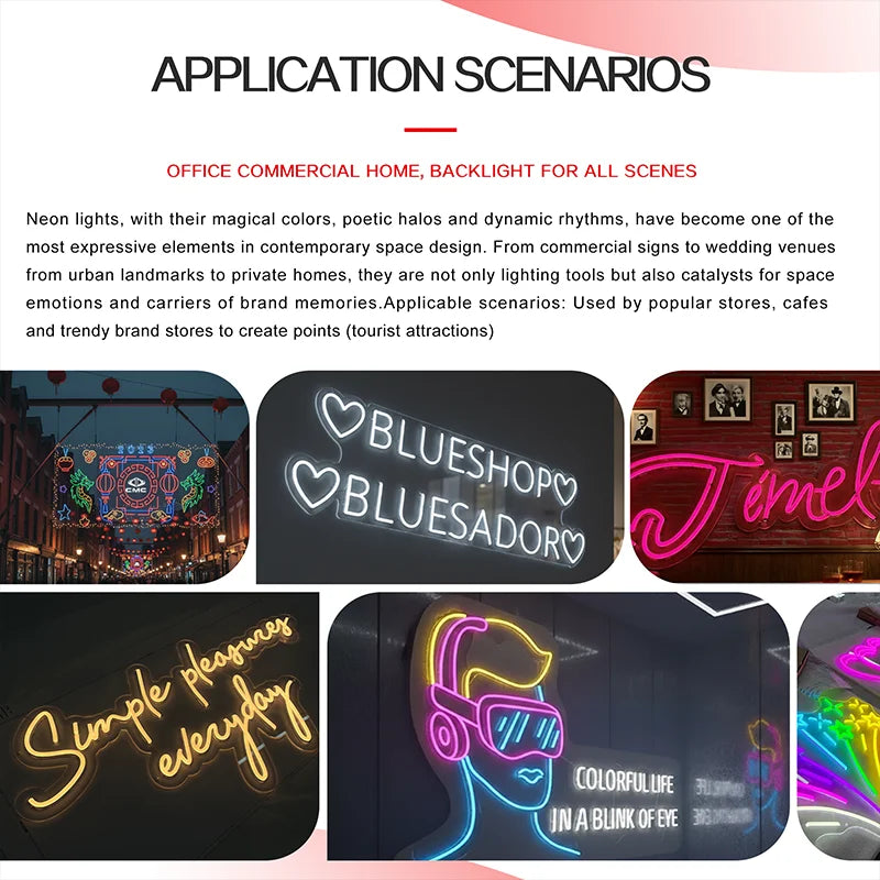 Custom Light Waterproof Led Flex RGB Sign for Wall Birthday Decor Company Custom Led