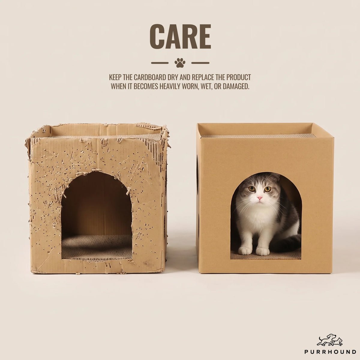 2-in-1 Cardboard Cat Scratcher House
