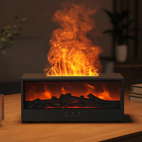 Aroma Essential Oil Fireplace Diffuser Colorful Flame Diffuser Bonfire Fireplace