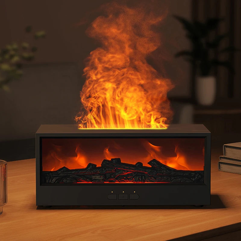 Aroma Essential Oil Fireplace Diffuser Colorful Flame Diffuser Bonfire Fireplace