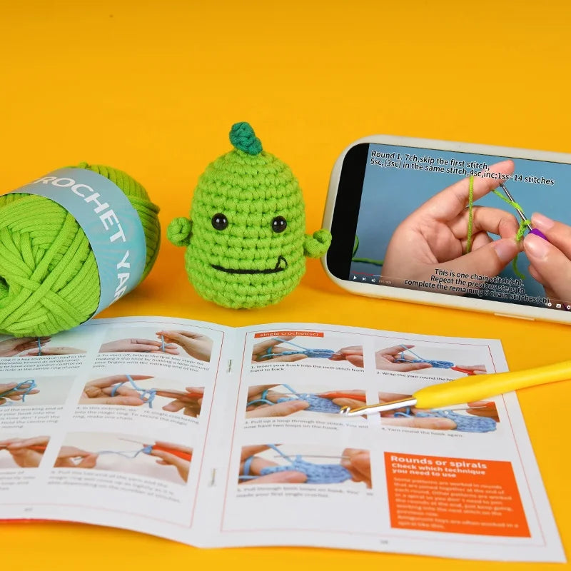 Dinosaur Crochet Kit for Beginners with Step-by-Step Video Guide