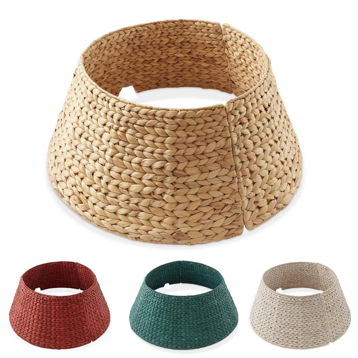 Handmade Water Hyacinth Christmas Tree Collar for Artificial Tree Base Cover Farmhouse