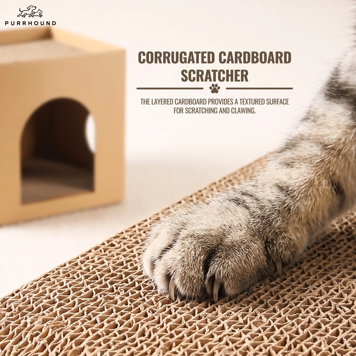 2-in-1 Cardboard Cat Scratcher House