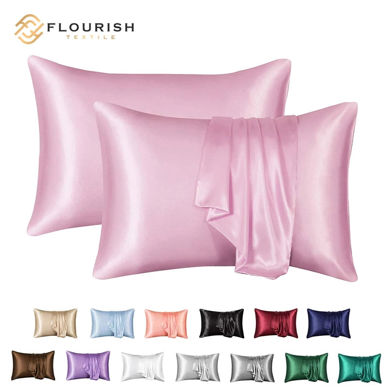 Satin Pillowcase Silky Pillow Cases for Hair and Skin No Zipper Pillow Cover