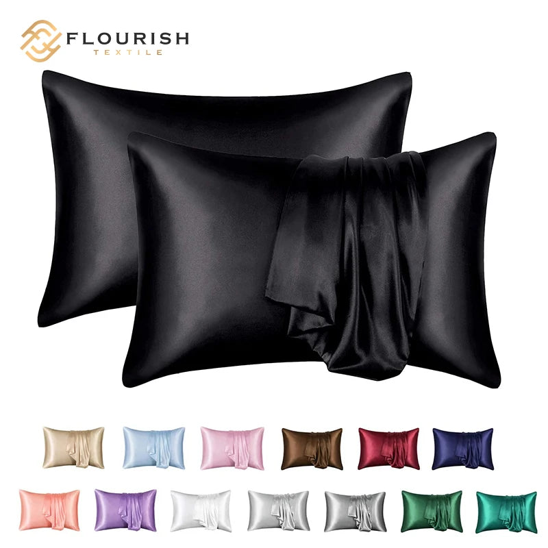Satin Pillowcase Silky Pillow Cases for Hair and Skin No Zipper Pillow Cover