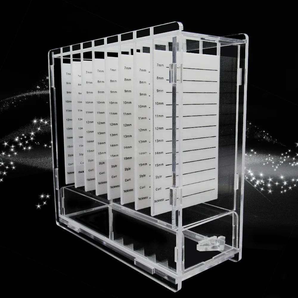 Cosmetic Makeup Lash Tile Box, Service Eyelash Organizer, Acrylic Lash Organizer With 8
