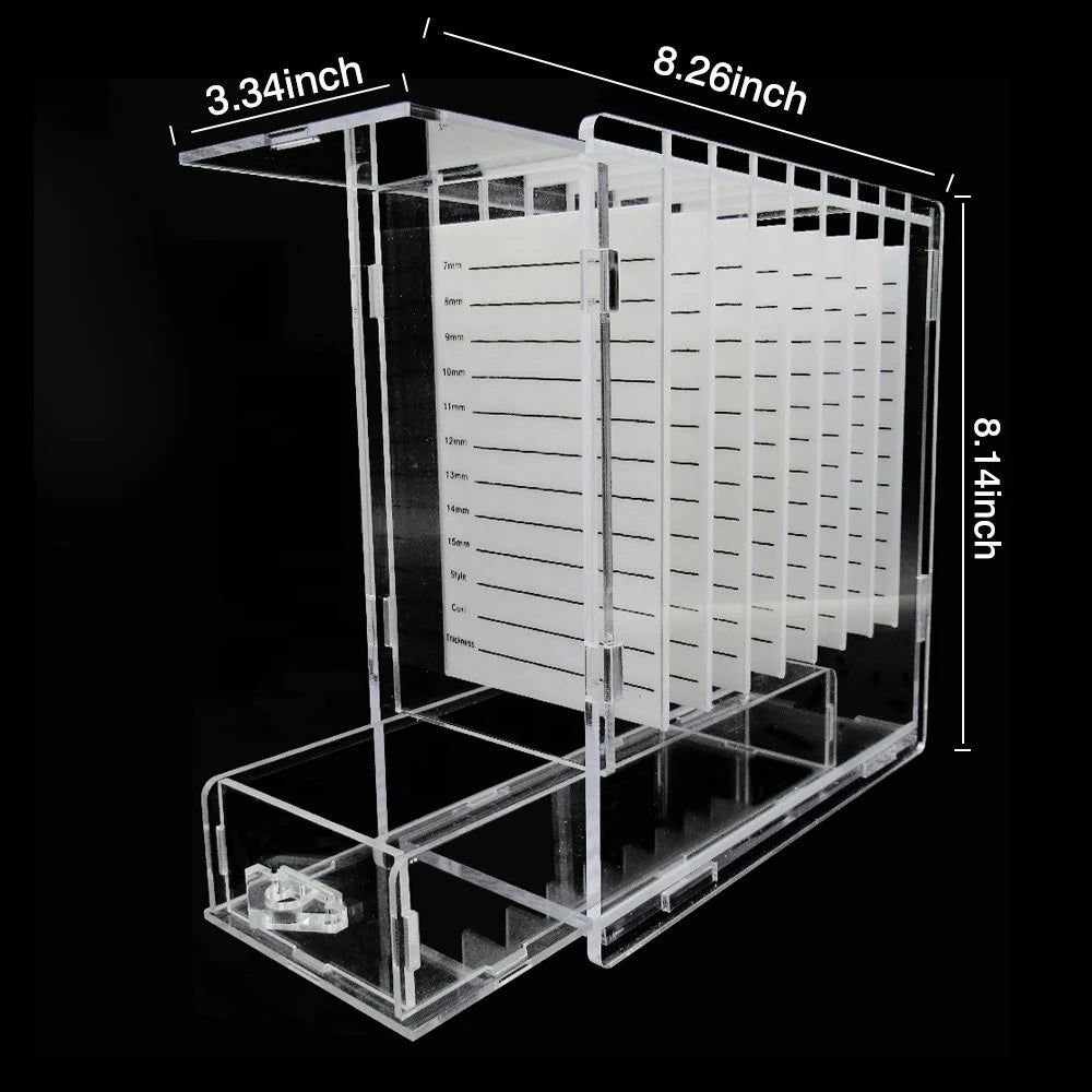 Cosmetic Makeup Lash Tile Box, Service Eyelash Organizer, Acrylic Lash Organizer With 8