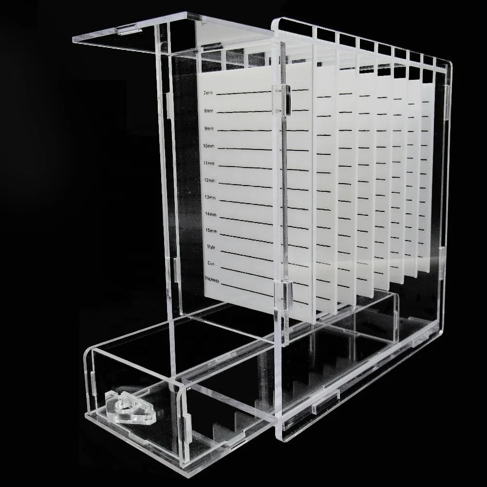 Cosmetic Makeup Lash Tile Box, Service Eyelash Organizer, Acrylic Lash Organizer With 8