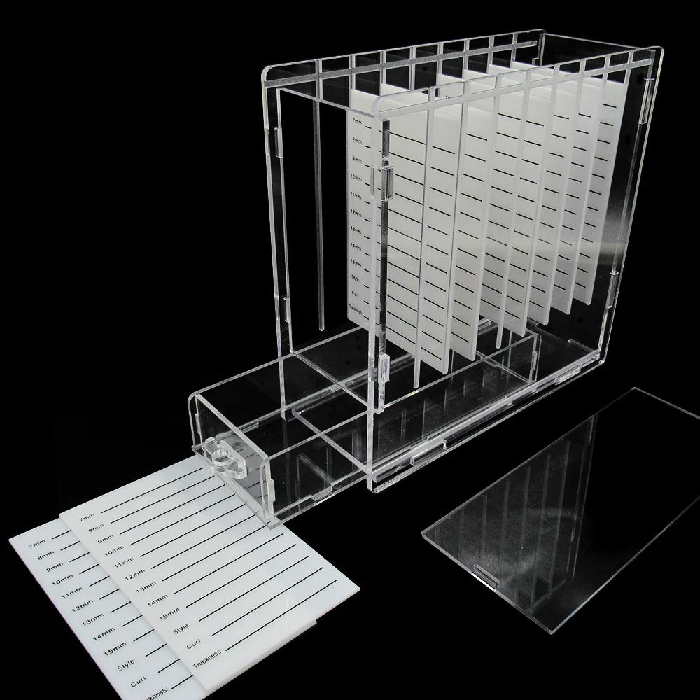 Cosmetic Makeup Lash Tile Box, Service Eyelash Organizer, Acrylic Lash Organizer With 8