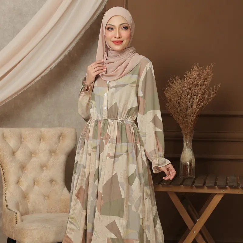 Muslim Dress Long Skirt Pleated Hem