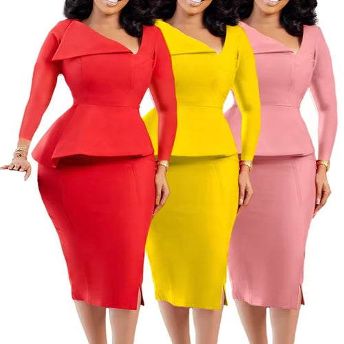 High- Fashionable Plus-Size Fitted Dress Suitable for Women