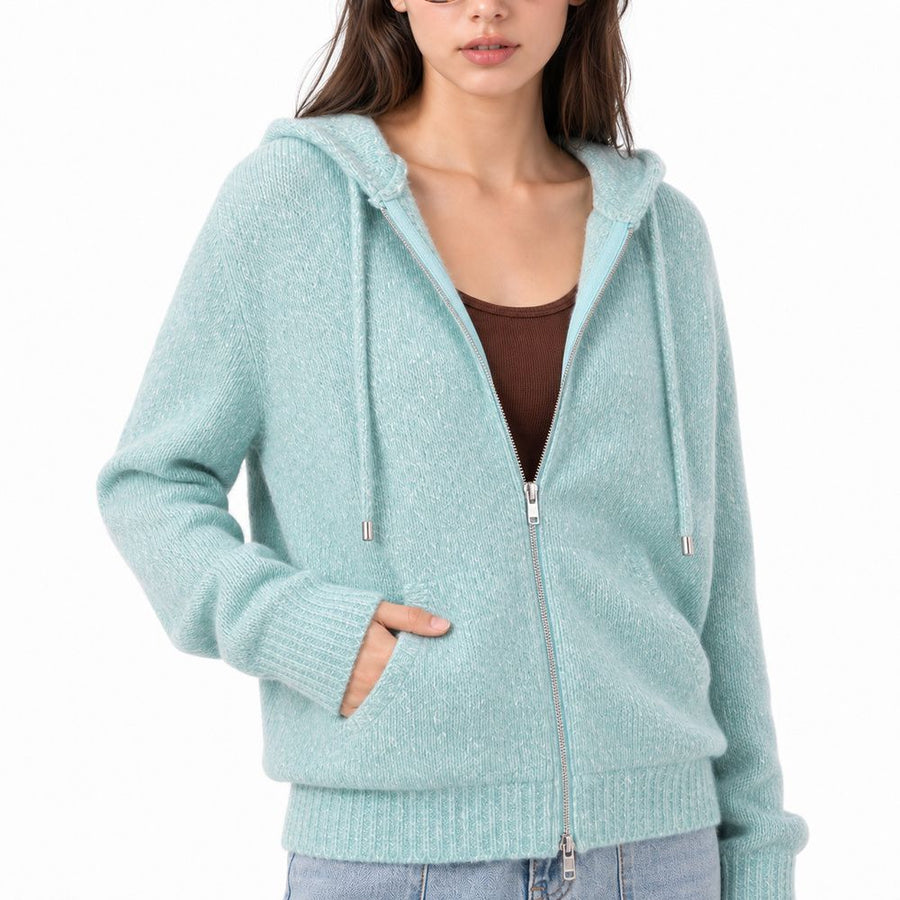 Women's Zip up Hoodie Long Sleeve Knitted Cardigan Sweater