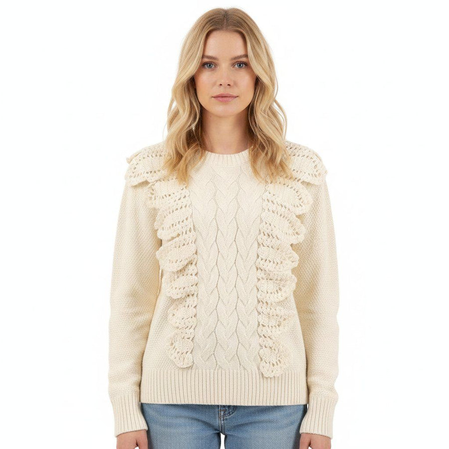 Style Knitted Lace Women's Sweater, Cardigan, Hand-Knitted