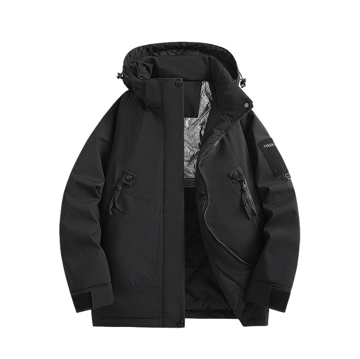Windproof and Tear-Resistant Outdoor Jackets Fleece-Lined Warm