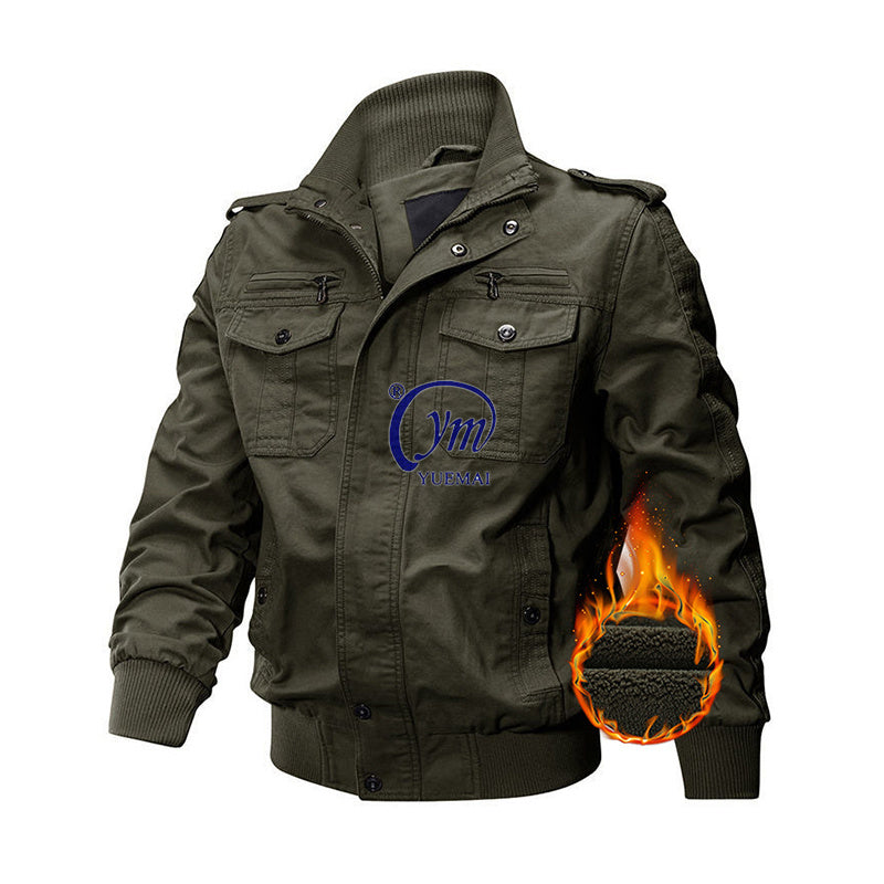 Cotton Plus Size Men's Jacket Outerwear Fleece Lined Thicken Flight