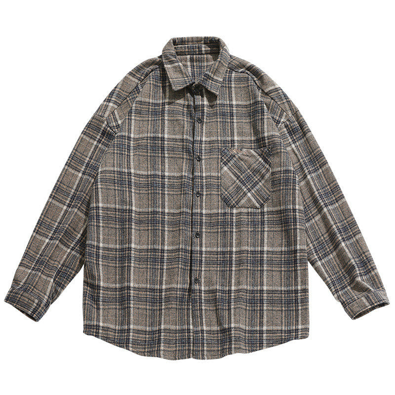Men's Long Sleeve Flannel Casual Plaid Shirt Checkered