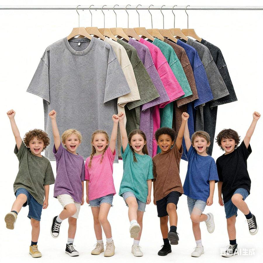 Wrinkle Resistant Oversized Cotton Kids T-Shirt for Convenient Travel