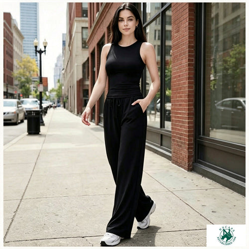 Women's Summer 2 Piece Lounge Set Matching Soft Tank Top High Waisted