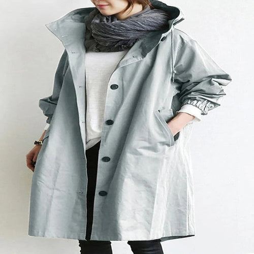 Water-Resistant Hooded Overcoat for Outdoor Use