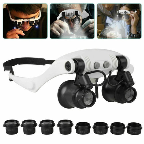 LED Headband Magnifier – Hands-Free Tool for Crafts & Jewelry