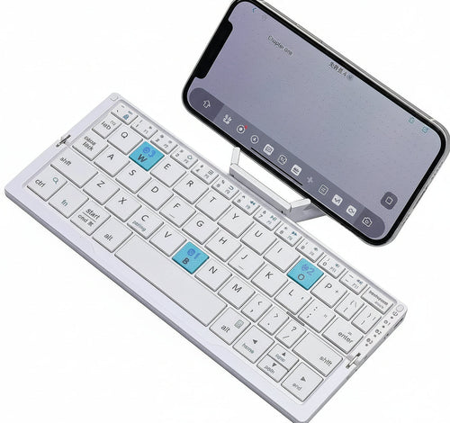 Slim Foldable Wireless Keyboard and Magnetic Stand for Tablets