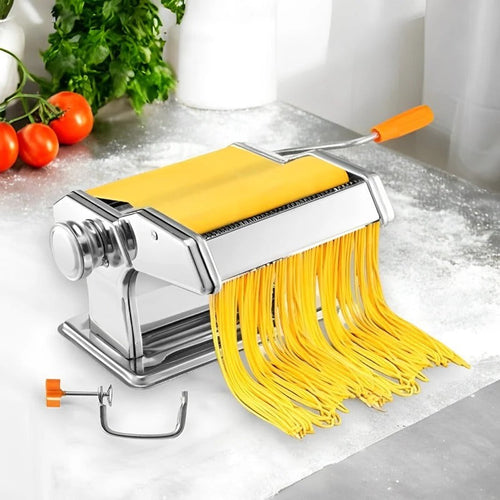 Stainless Steel Pasta Maker with Adjustable Thickness Settings