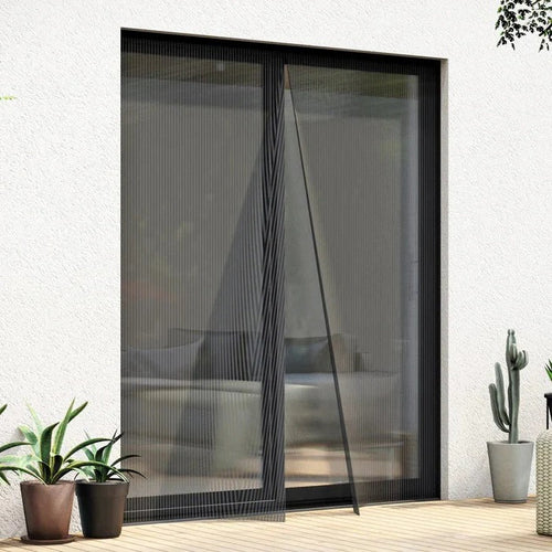 Magnetic Door Net with Mesh and Adhesive Mounting