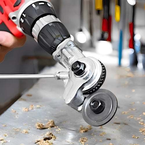 Drill Powered Metal Shear Cutter Attachment for Sheet Material