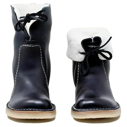 Mens Wool Lined Leather Boots for Outdoor Wear