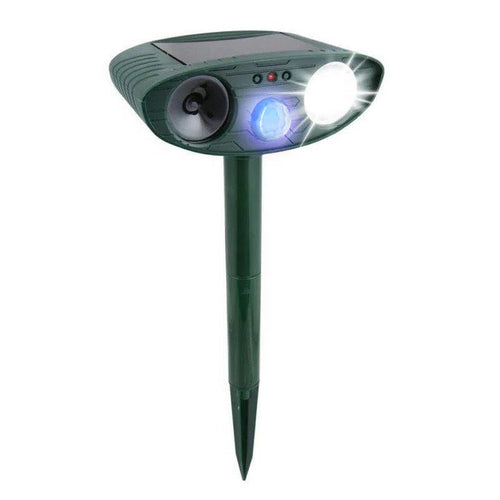 Solar Powered Ultrasonic Rabbit Repeller with Flashing Light