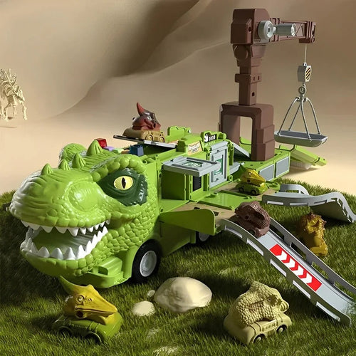 2 in 1 Dinosaur Truck Toy with Lights, Sounds and Storage