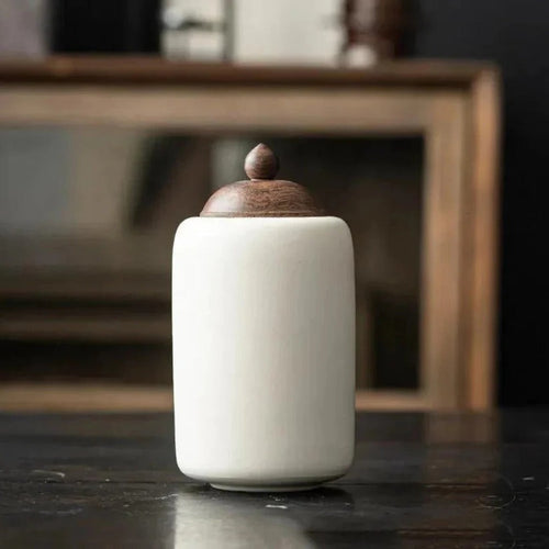 Ceramic Pet Urn with Secure Lid for Memorial Keepsake