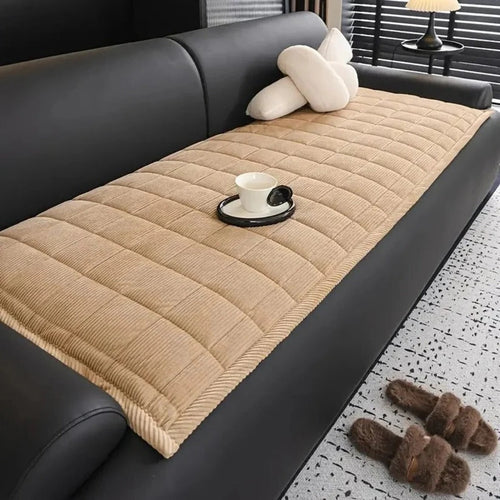 Machine Washable Quilted Sofa Cover with Grip Backing and Padded Surface