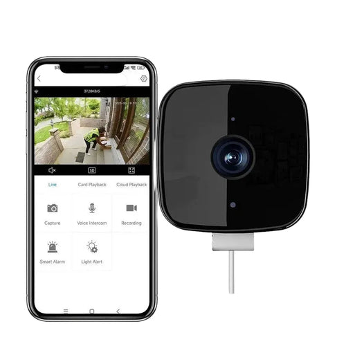 1080P Indoor WiFi Camera with Adhesive Window Mount and Two Way Audio