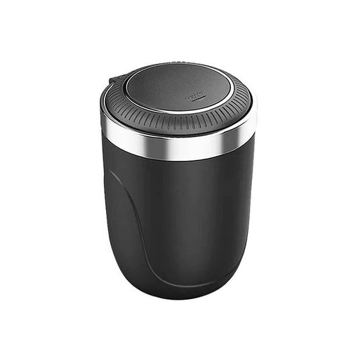 Portable Cup Holder Ashtray with LED Light, Lidded and Odor Resistant Design