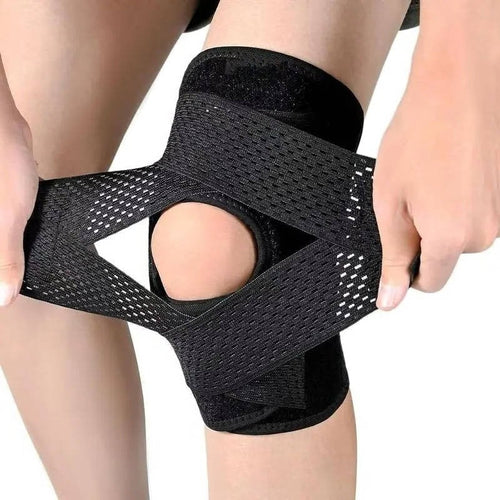 Adjustable Knee Support Brace with Side Stabilizers for Injury Recovery and Pain Relief