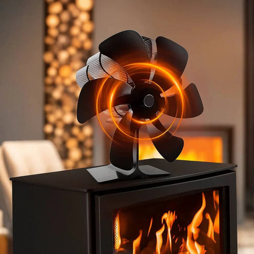 Silent Wood Stove Top Fan for Efficient Heat Distribution and Warm Air Circulation